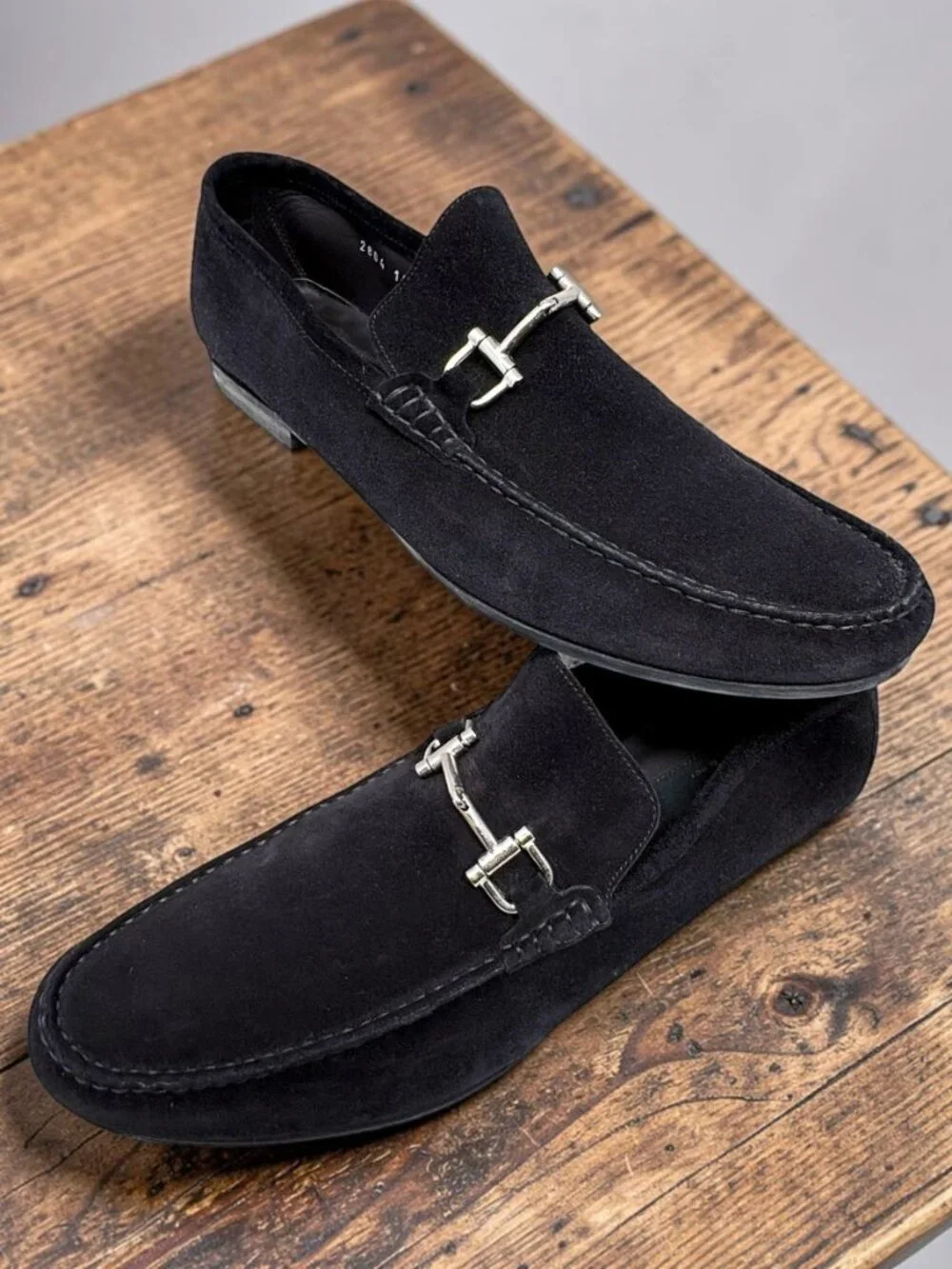 To Boot New York 2804 Black Suede Horsebit Made Italy Dress Loafer